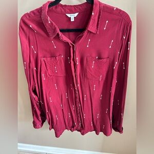 Sonoma women cranberry blouse XL arrow print